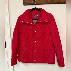 Kenneth Cole Reaction: Women's Down Red Puffer Jacket, Size L